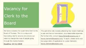 We have a vacancy for a Clerk to the Board of Trustees.